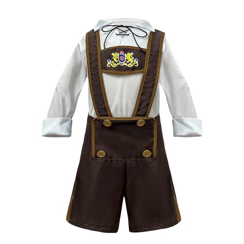 Boys and Girls German Oktoberfest Costume Children's Day Culture Festival Art Performance Traditional Dress Beer Costume and Hat