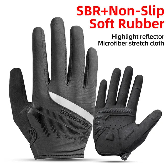 ROCKBROS Windproof Cycling Bicycle Gloves Touch Screen Riding MTB Bike Glove Thermal Warm Motorcycle Winter Autumn Bike Clothing