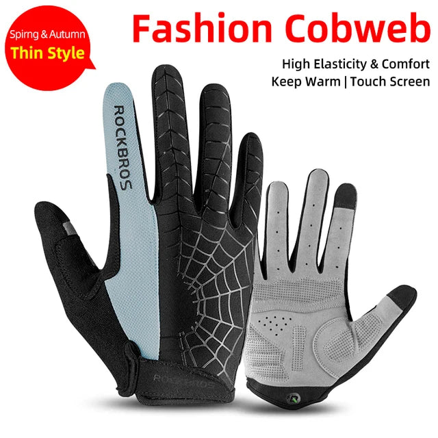 ROCKBROS Windproof Cycling Bicycle Gloves Touch Screen Riding MTB Bike Glove Thermal Warm Motorcycle Winter Autumn Bike Clothing