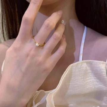 New Minimalist Natural Freshwater Pearl Ring For Women