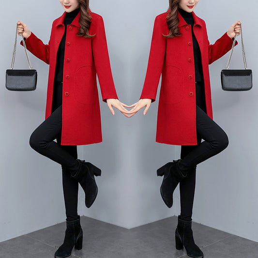 Autumn And Winter Woolen Coat Women