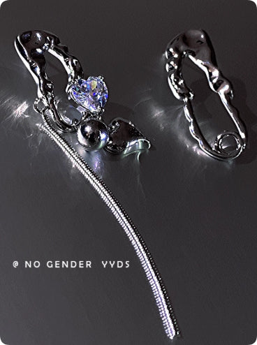 Asymmetrical Textured Stud Earrings For Women, Niche Design