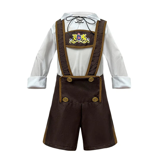 Boys and Girls German Oktoberfest Costume Children's Day Culture Festival Art Performance Traditional Dress Beer Costume and Hat