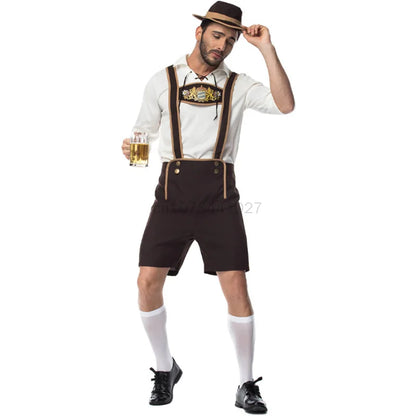 Classic Male Oktoberfest Costumes Bavarian Men's Suspenders Lederhosen Costume Cosplay Carnival Halloween Party Fancy Outfit
