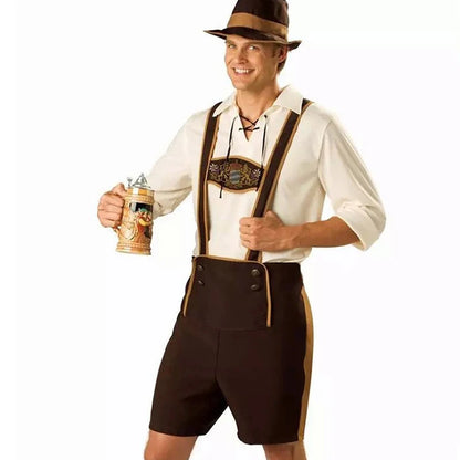 Classic Male Oktoberfest Costumes Bavarian Men's Suspenders Lederhosen Costume Cosplay Carnival Halloween Party Fancy Outfit