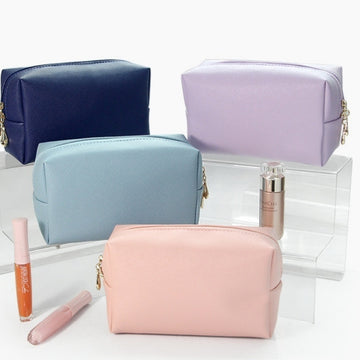 PU Leather Octagonal Square Makeup Storage Bag Simple Design