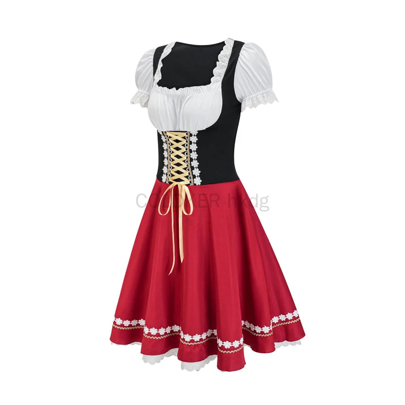 2025 New Women's Munich Oktoberfest Costume Dirndl Dress Traditional German Bavarian Beer Girl Party Dresses
