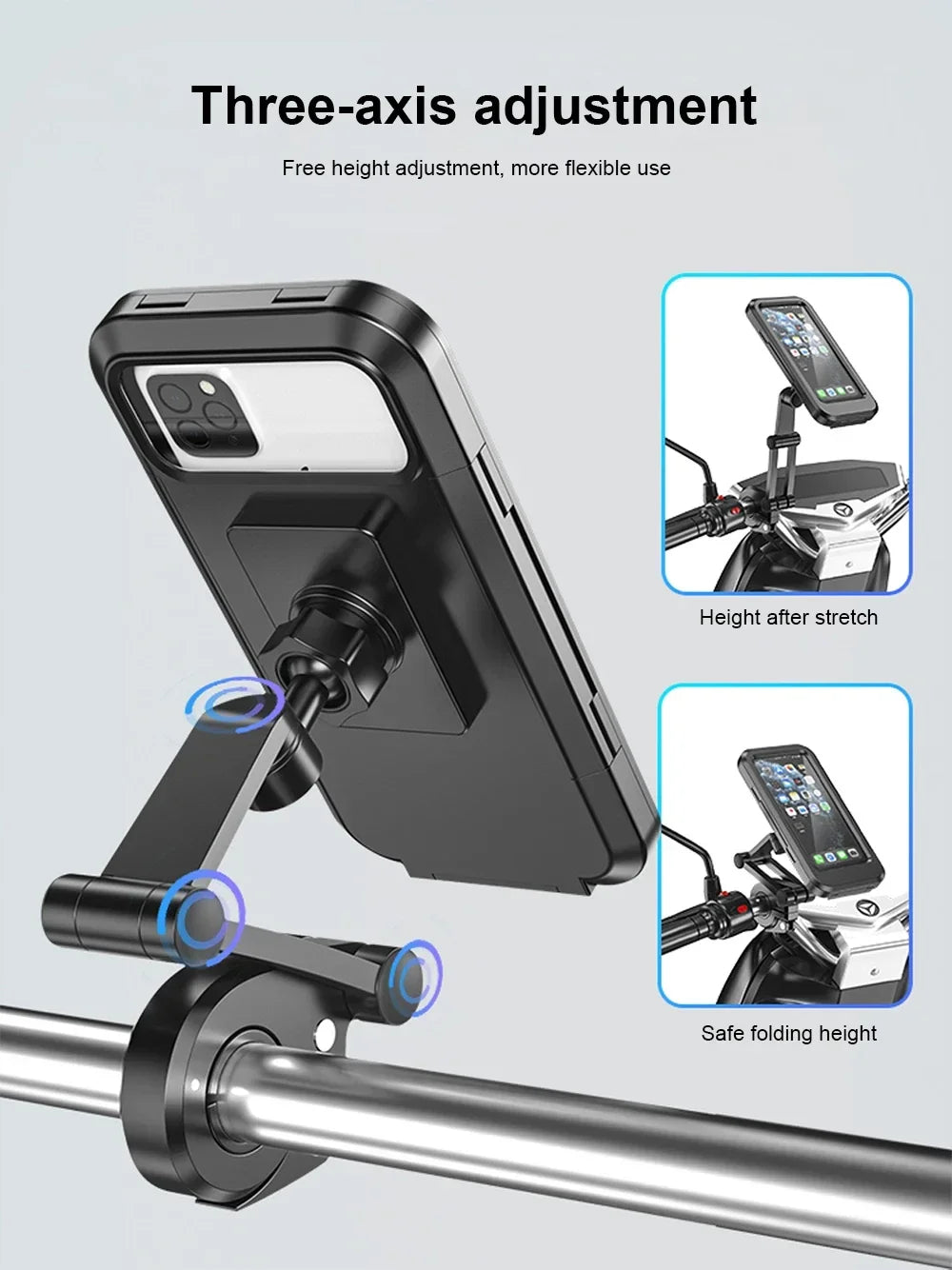 Waterproof Mobile Phone Holder For Motorcycle Bike Magnetic Cycling Phone Bag GPS 360° Swivel Adjustable Stand Phone Accessories