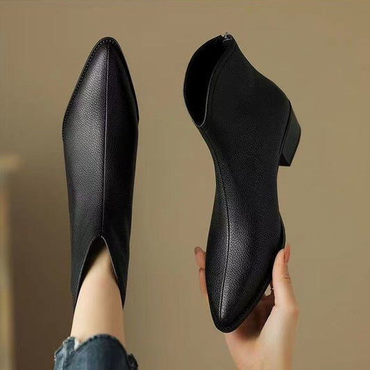 Brown French Short Boots For Women Spring And Summer