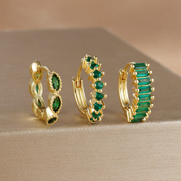 Multi-color Zircon Ear Hoop Set, Popular Fashion Trendy Exquisite Ins-style New Earrings