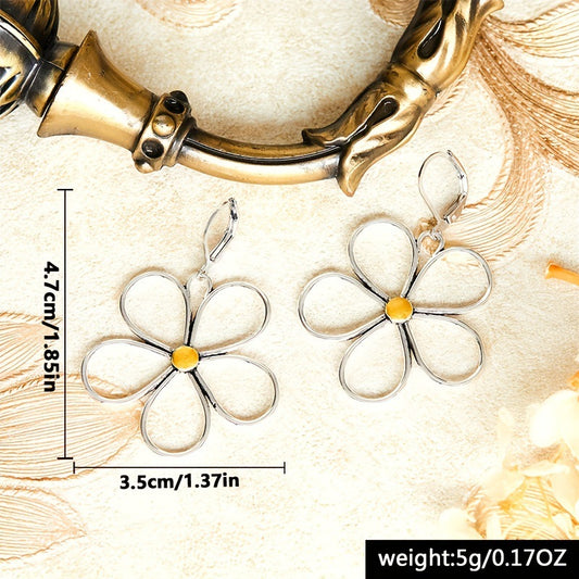 Bohemian-style Personality Large Flower Pendant Earrings